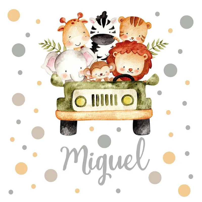 Adesivo De Parede Safari Criança Bebê Bolinhas Personalizado