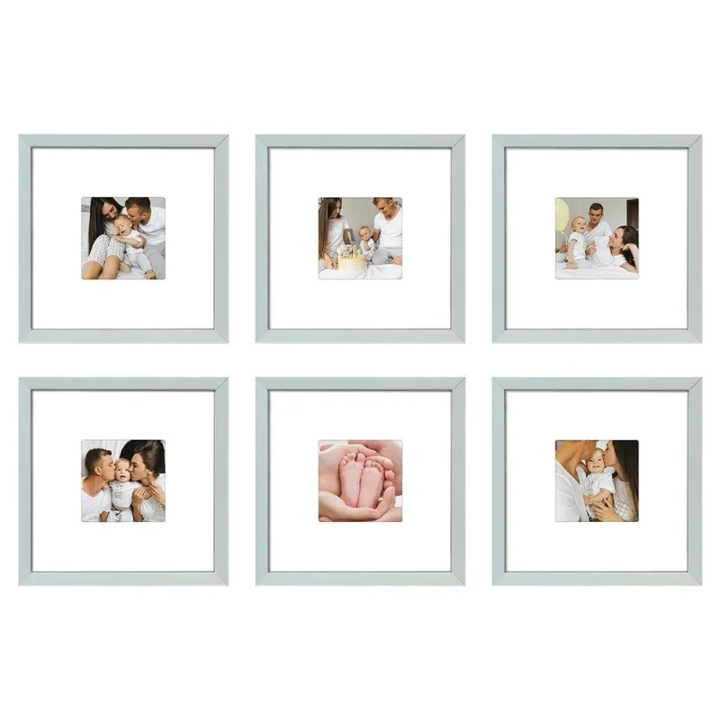 Kit 6 Quadros Porta Retrato 20x20 com Paspatur Branco para Foto 10x10 Soleil Home Decor - OUTRAS