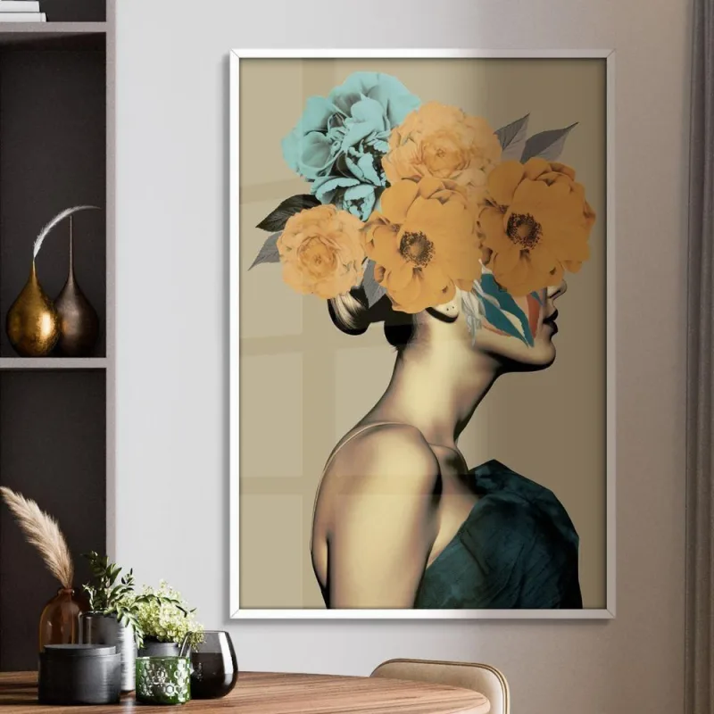 Quadro Decorativo Flores Que Vibram Retangular 60x90CM em MDF Madeira Maciça Parafuso Branco Soleil - OUTRAS MARCAS