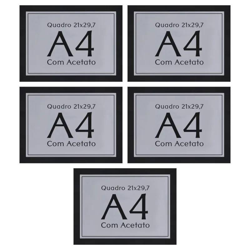 Kit Moldura para Quadro e Certificado A4 21x30 Retangular 23x32 Preto 3Green - OUTRAS - Casa E Construção