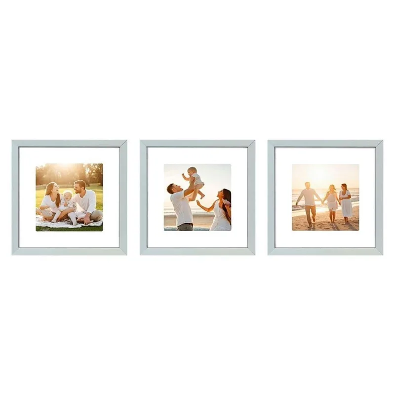 Kit Quadro Porta Retrato 32x32 - Foto 20x20 - Paspatur Branco Cor:moldura Branca;quantidade:kit Com 3 Unidades - OUTRAS MARCAS - Bebês