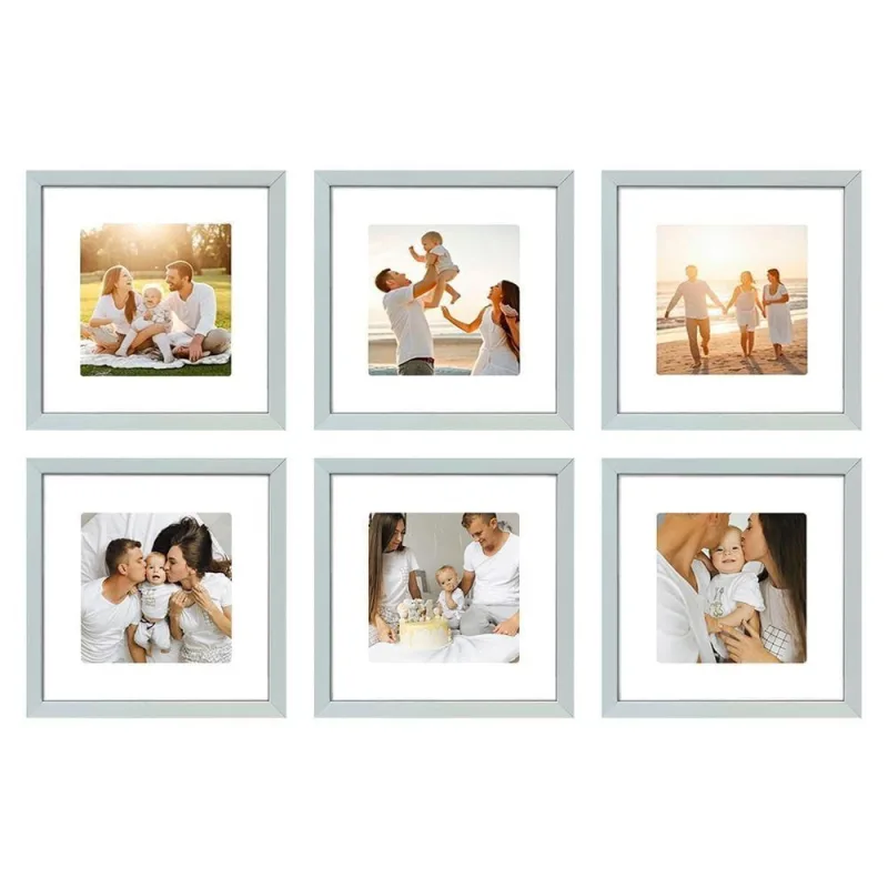 Kit Quadro Porta Retrato 32x32 - Foto 20x20 - Paspatur Branco Cor:moldura Branca;quantidade:kit Com 6 Unidades - OUTRAS MARCAS