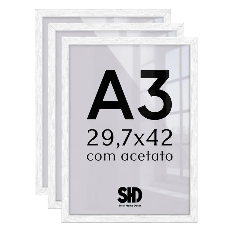 Moldura para Quadro 30x42 Retangular 29,7x42CM MDF Parafuso Branco Mastertel - OUTRAS