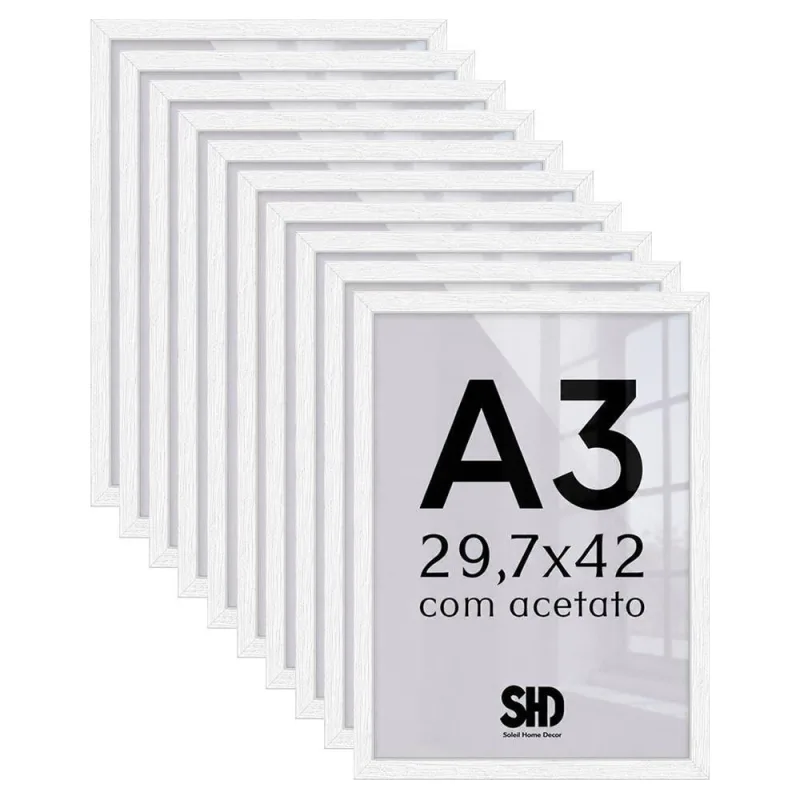 Moldura para Quadro A3 Retangular 31,7x44CM em MDF com Parafuso Branco Mastertel - OUTRAS - Agro