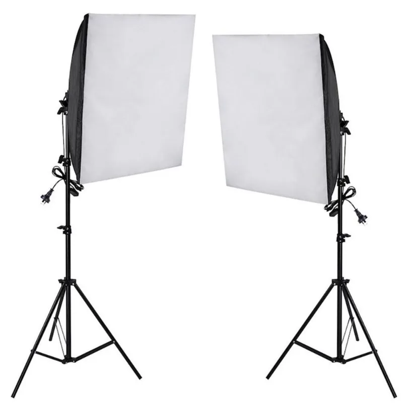 Kit Iluminação Estúdio 02 Softbox E27 60x60 com Tripé