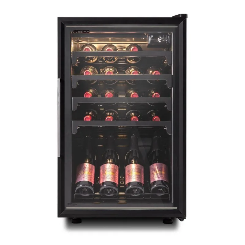 Adega Vertical Ártico AD100 12 Garrafas Porta de Vidro Preto 110V - OUTRAS - Casa E Construção