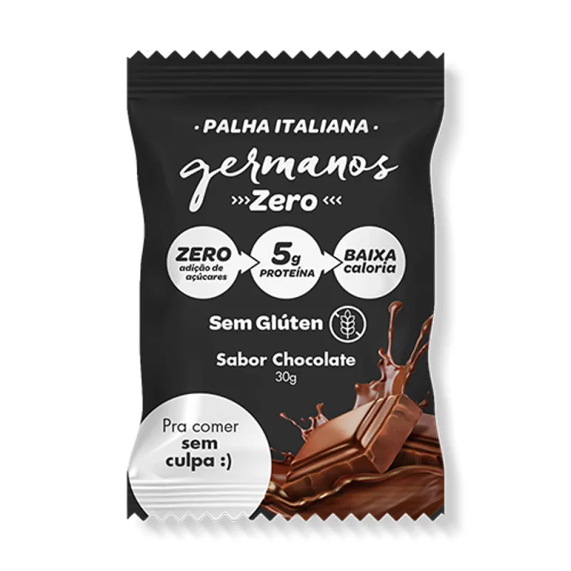 Palha Italiana Germanos Zero Sabor Chocolate Com 5g De Proteína 30g Germanos - Não Informado