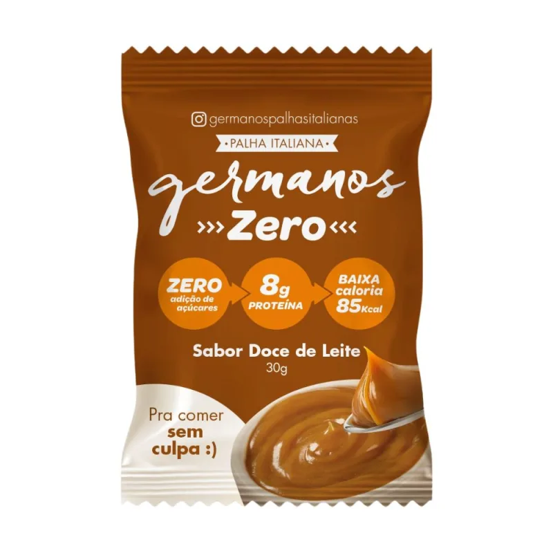 Palha Italiana Germanos 8g De Proteína Zero Adição De Açúcares Sabor Doce De Leite 30g - Não Informado