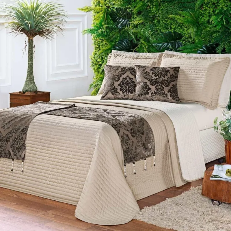 Cobre Leito King Print Color Dupla Face Micropercal 200 Fios 8 Peças - Tabaco - A Decorativa - Cama, Mesa E Banho