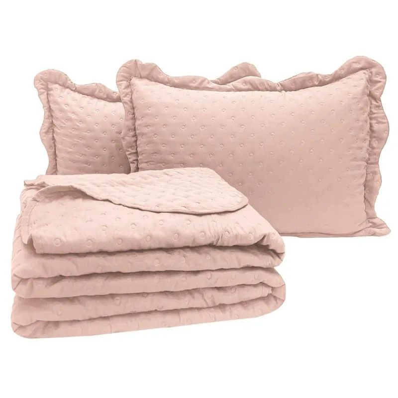 Cobre Leito Casal Padrão Bold Dupla Face 300 Fios 3 Peças - Rose - Casa Modelo Enxovais - Cama, Mesa E Banho