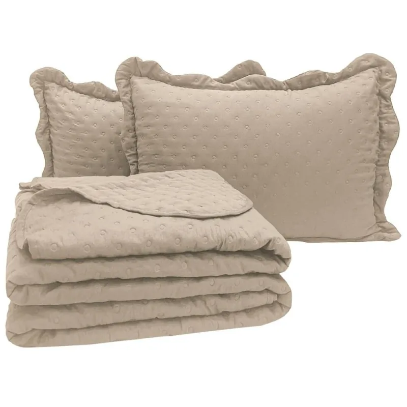 Cobre Leito Casal Padrão Bold Dupla Face 300 Fios 3 Peças - Caqui - Casa Modelo Enxovais - Cama, Mesa E Banho