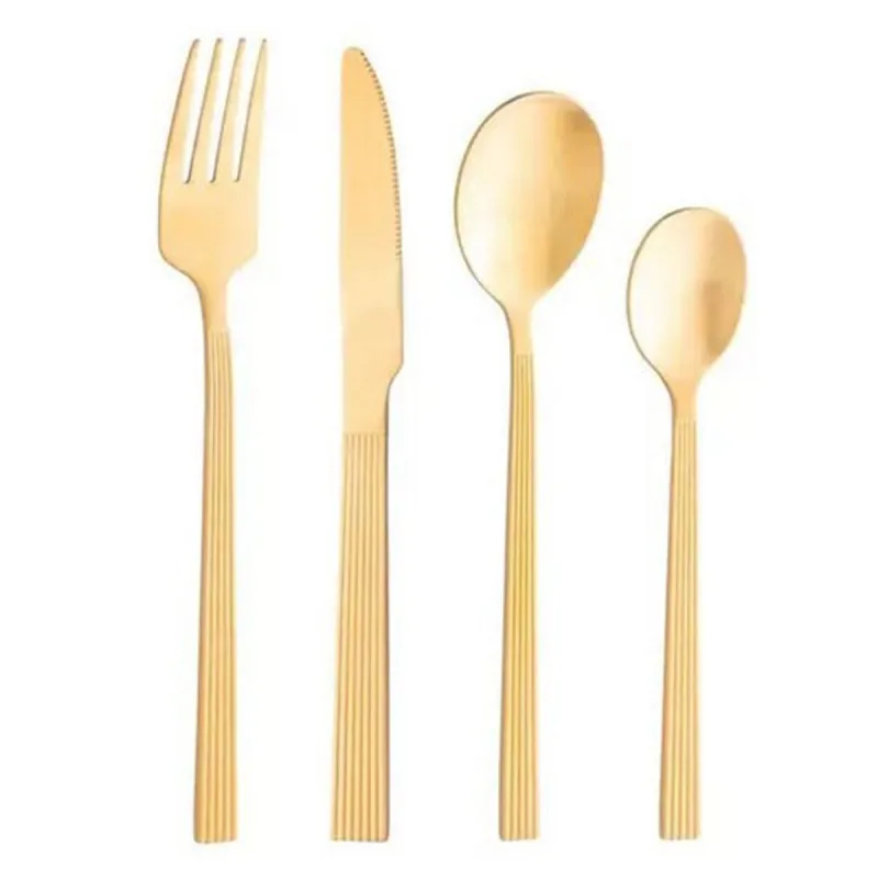 Faqueiro Lyor Athenas Inox Dourado 16 Peças - Lyor - Utilidades E Casa