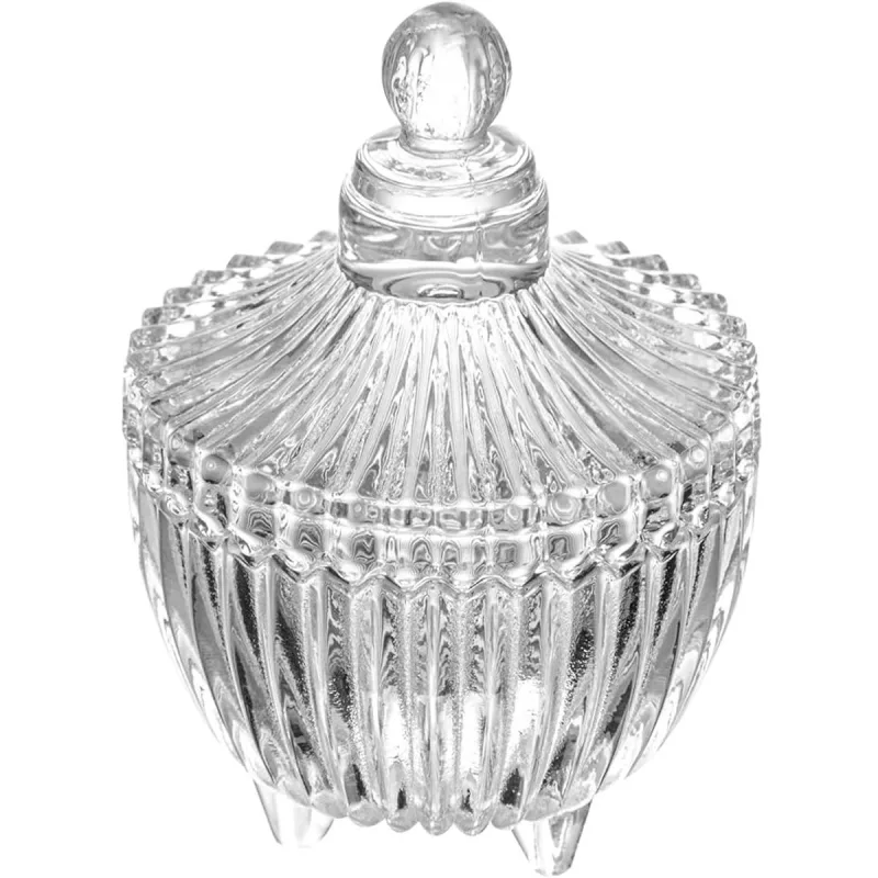 Potiche Lyor Cristal com Pé Carrossel 6.5cm x 6.5cm x 10cm - Lyor - Utilidades E Casa