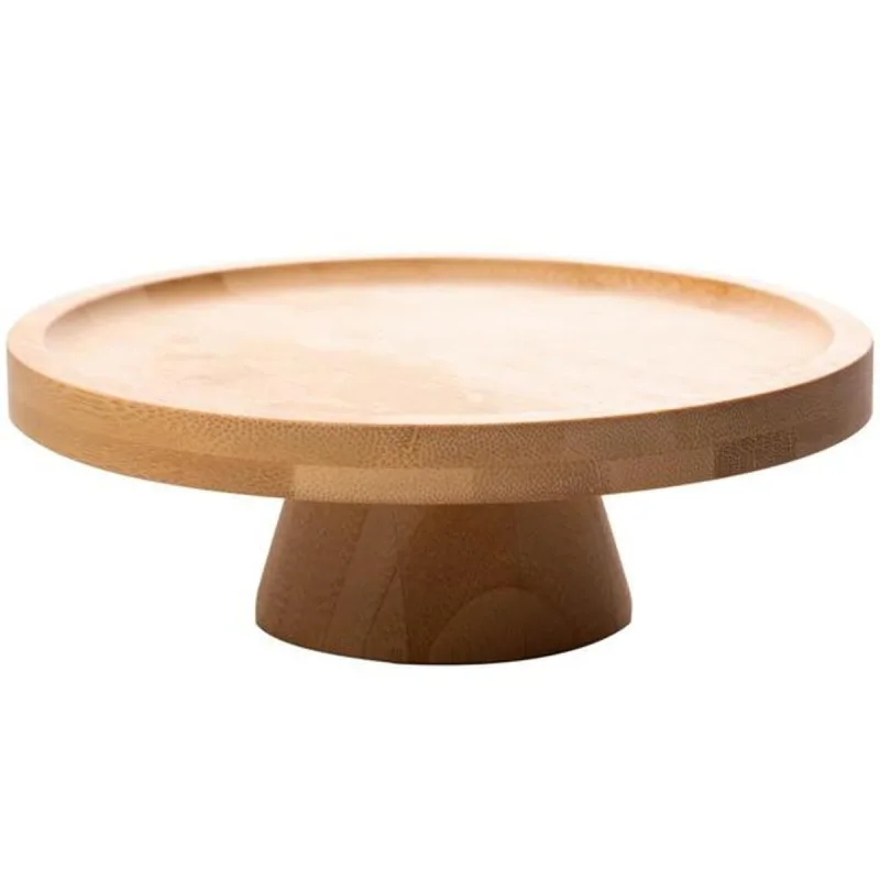 Prato para Bolo Lyor com Pé Bambu 20cm - Lyor - Utilidades E Casa
