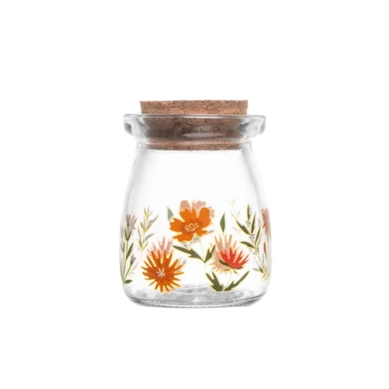 Porta Condimentos De Vidro Com Rolha De Bambu Flora Lyor - 100ml - LYOR