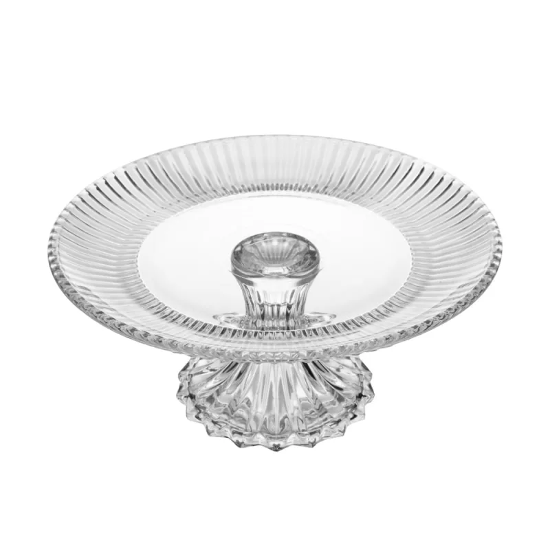 Prato para Bolo 25 cm de Cristal com Pé Renaissance Lyor - Lyor - Utilidades Domesticas