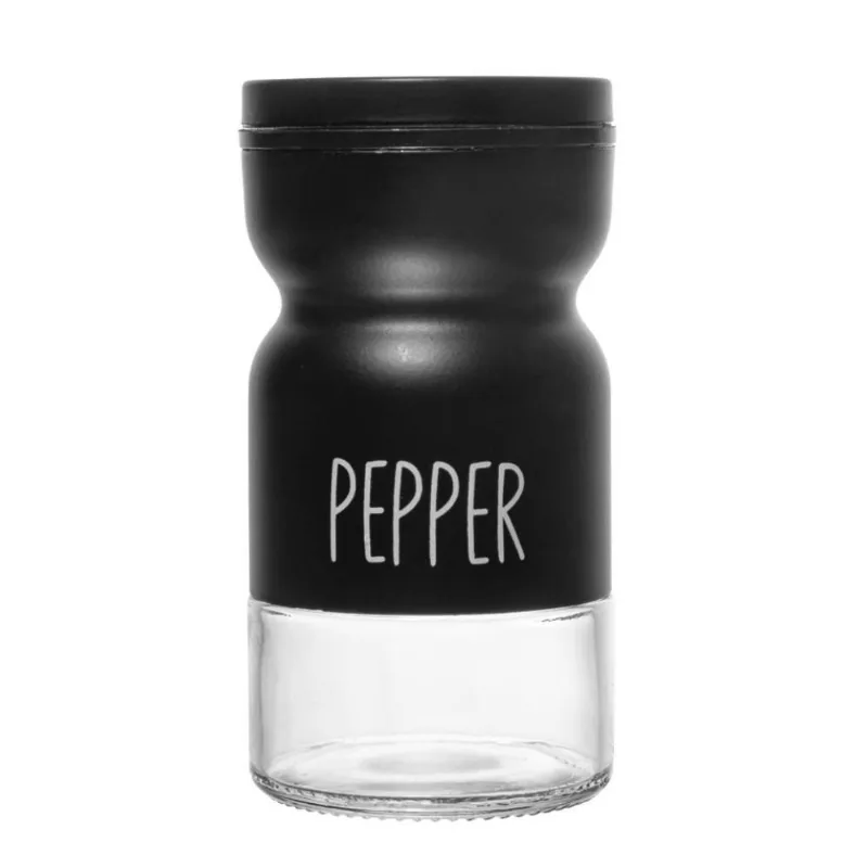 Pimenteiro de Vidro com Tampa 120Ml Lyor - Preto - LYOR