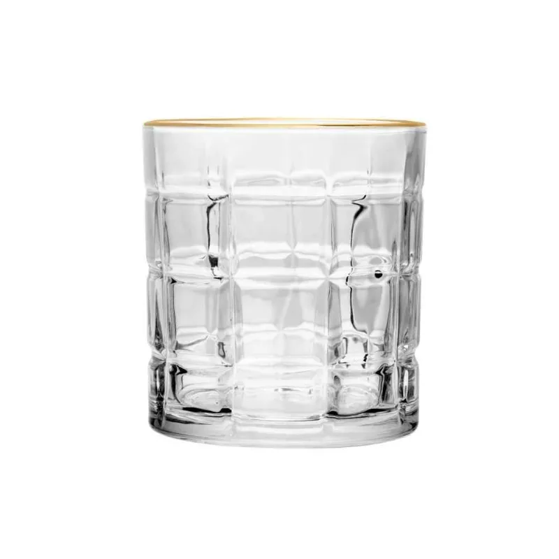 Copo De Whisky Com Filete Dourado Square Lyor - 330ml - LYOR