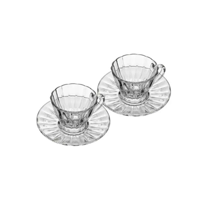 Conjunto de Xícara Chá Lyor Radial Vidro 2 Peças 180ml - Lyor - Utilidades E Casa