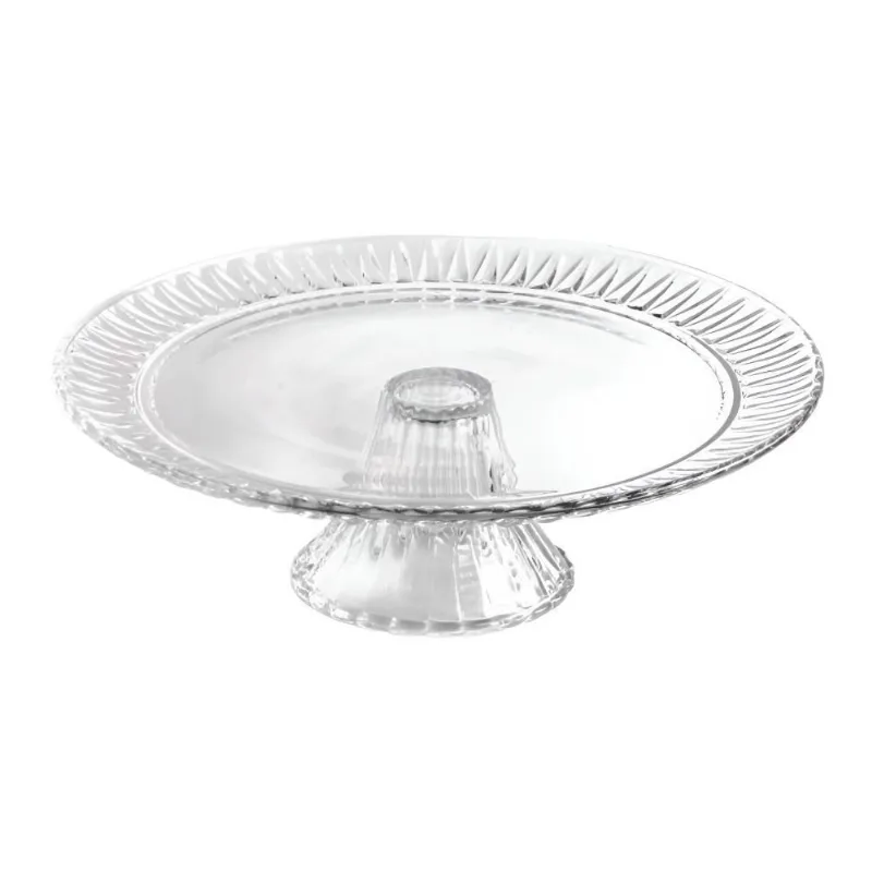 Prato de Bolo com Pé Radial Lyor 31,5Cm - Transparente - LYOR
