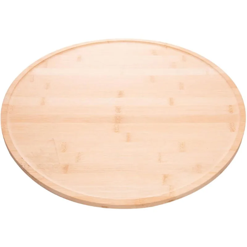 Tábua Giratória 360° de Bambu 45x2,5cm Lyor Bandeja Centro de Mesa Petisco - LYOR