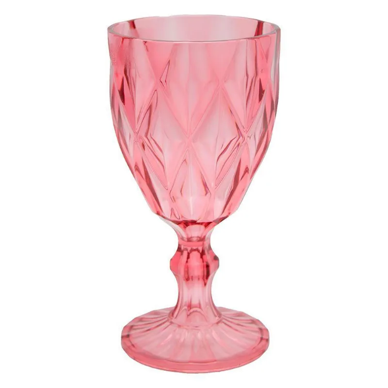 Taça De Acrílico Vermelha Diamond Diamante Festa Piscina Plástico 330ml Lyor - LYOR