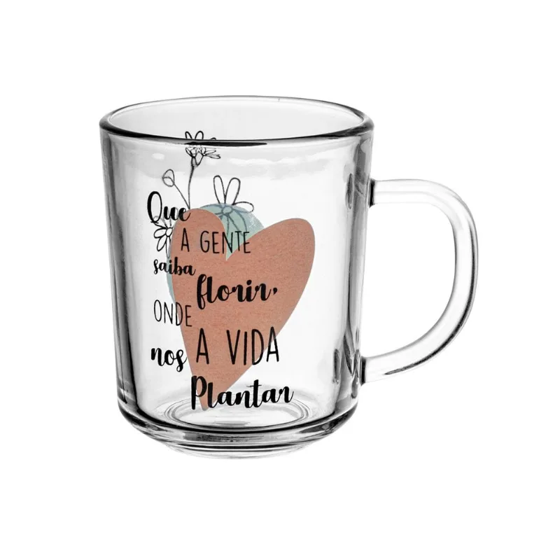 Conjunto 2 Peças Canecas Lyor Florir de Vidro 220ML 220460 - LYOR