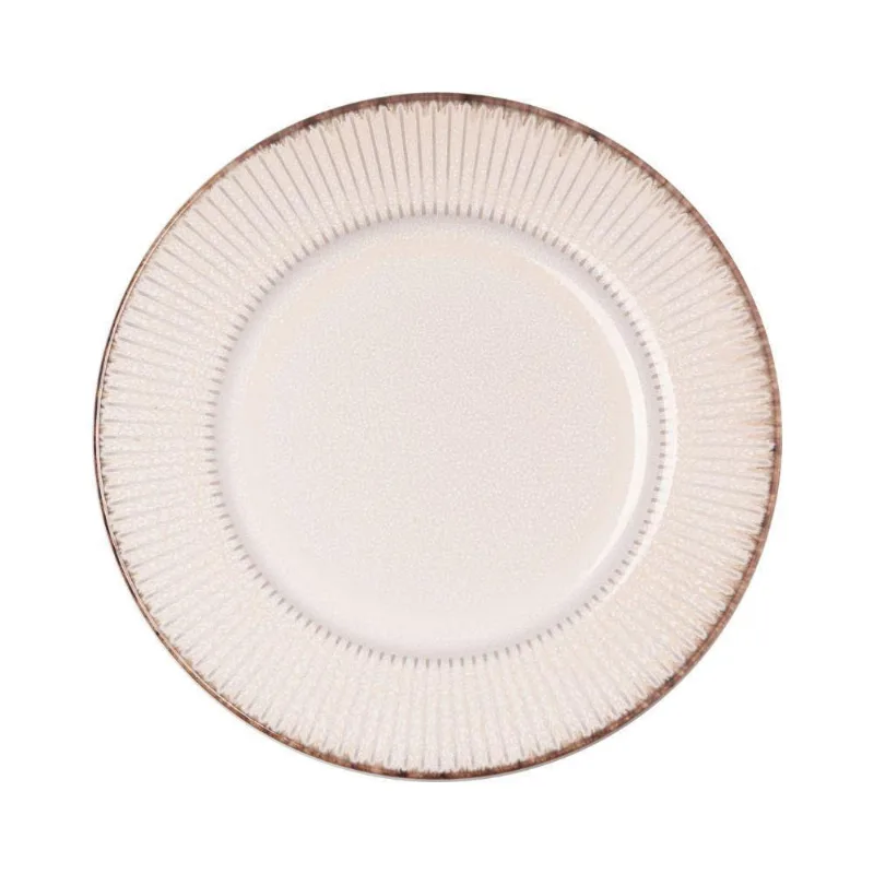Prato De Sobremesa Em Cerâmica Linear Branco 20x20cm Lyor - LYOR