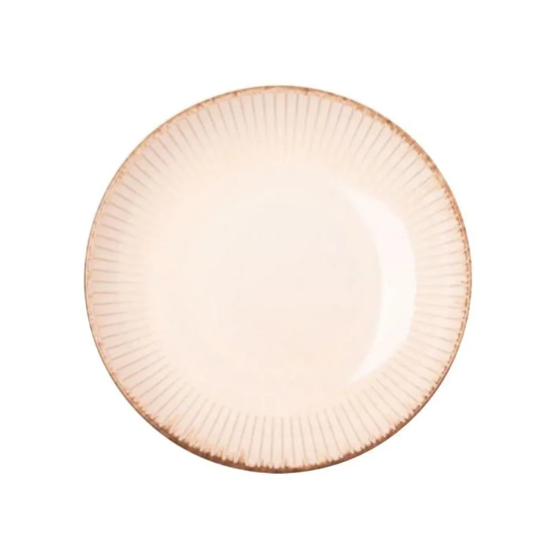 Prato Fundo Para Massas Cerâmica Linear Branco 23cm Lyor - LYOR