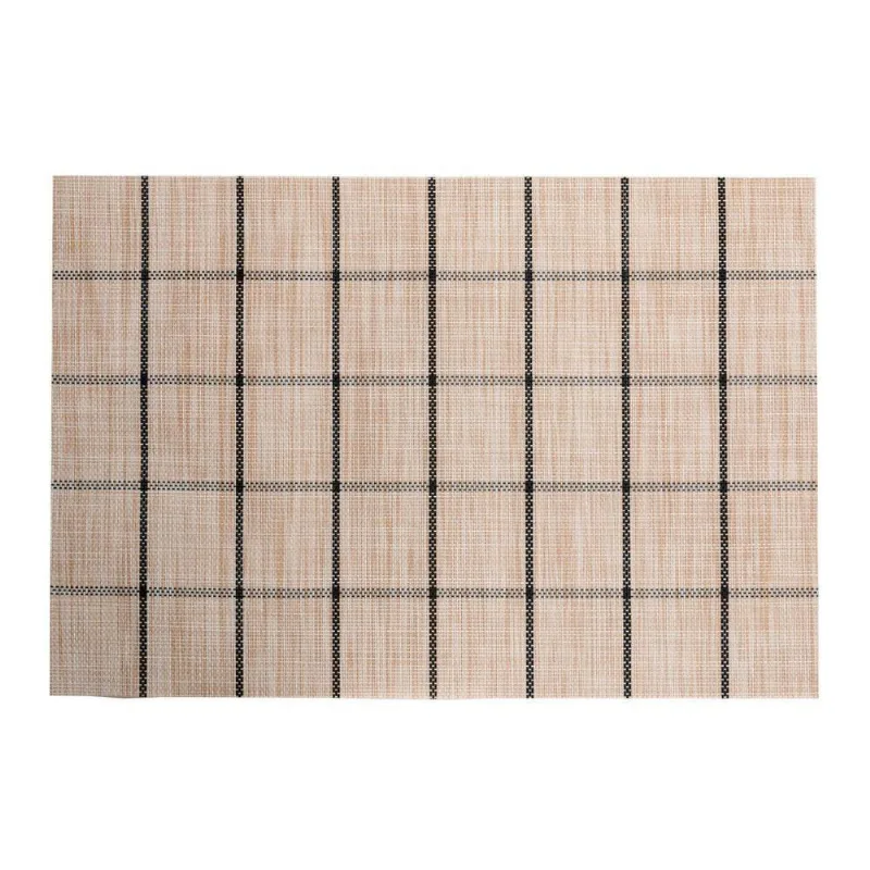 Lugar Americano Em Pvc Grid Branco E Preto Lyor 45x30cm - LYOR