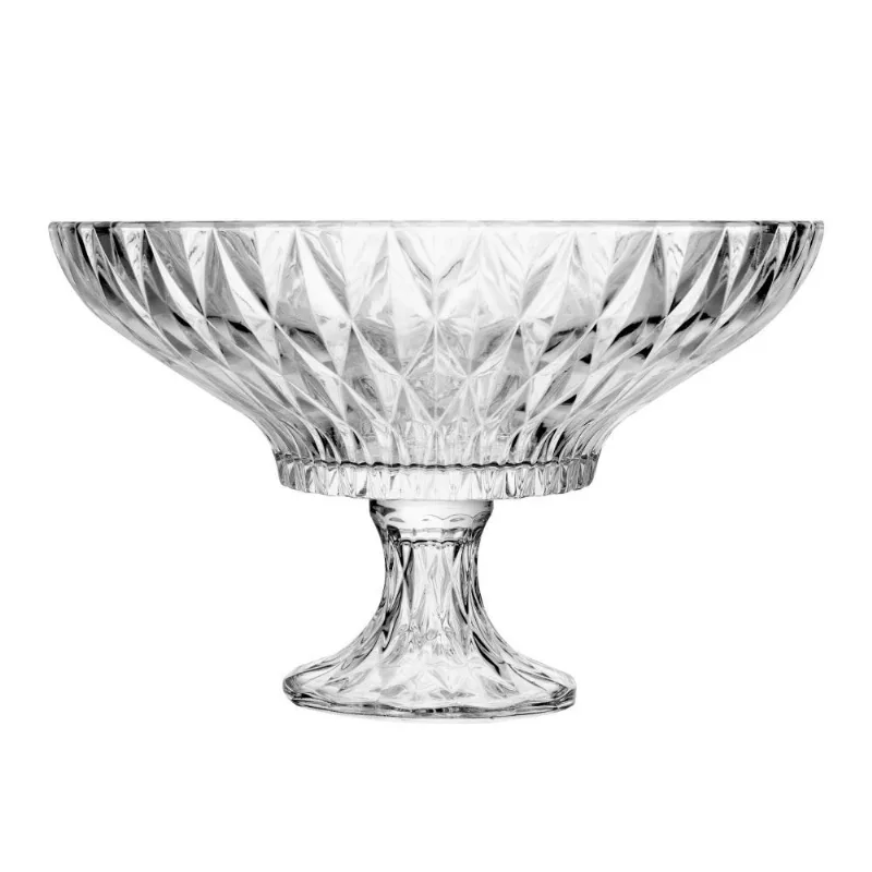 Centro de Mesa de Cristal com Pé Diamond 32Cm Lyor - DIAMOND - LYOR