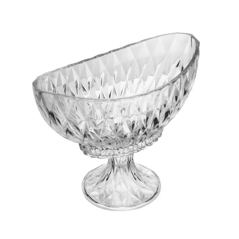 Centro de Mesa de Cristal com Pé Diamond 28Cm Lyor - DIAMOND - LYOR