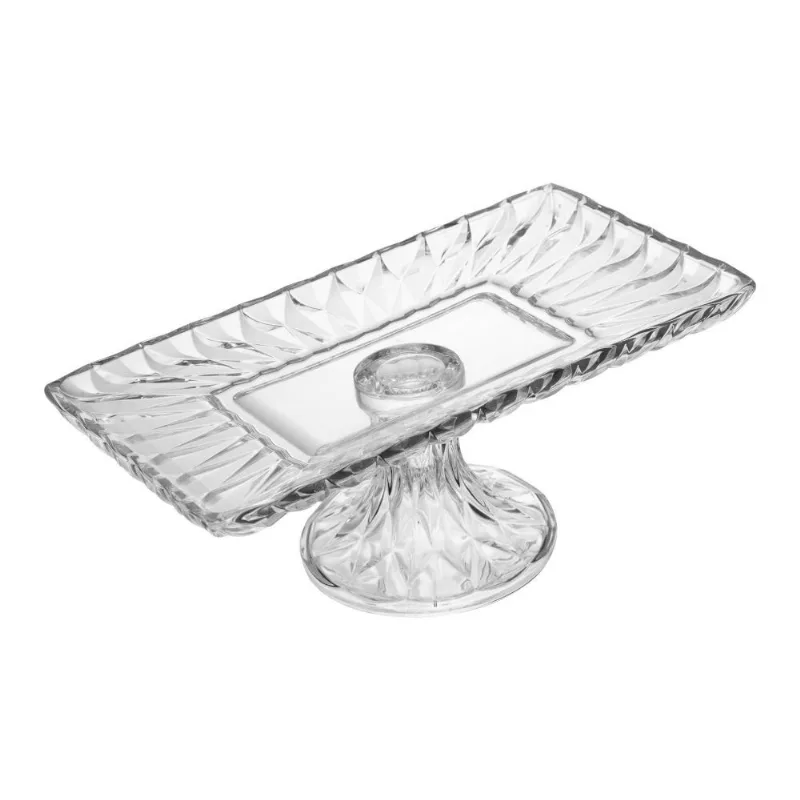 Travessa De Servir Com Pé Cristal Diamond 32Cm Lyor - LYOR