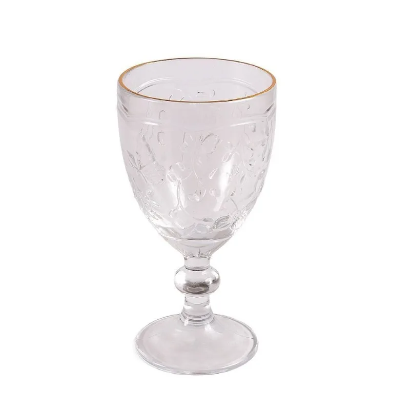 Taça de Água Borboletas com Filete Dourado Lyor - 320ml - LYOR