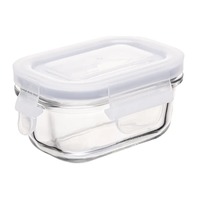 Pote Hermético Retangular de Vidro com Tampa 120ml Incolor Lyor - LYOR