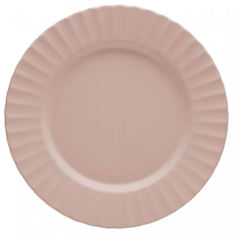 Prato Raso Melamina 27cm Bege Lyor Gerbera Avulso Mesa Posta Restaurante Buffet - LYOR