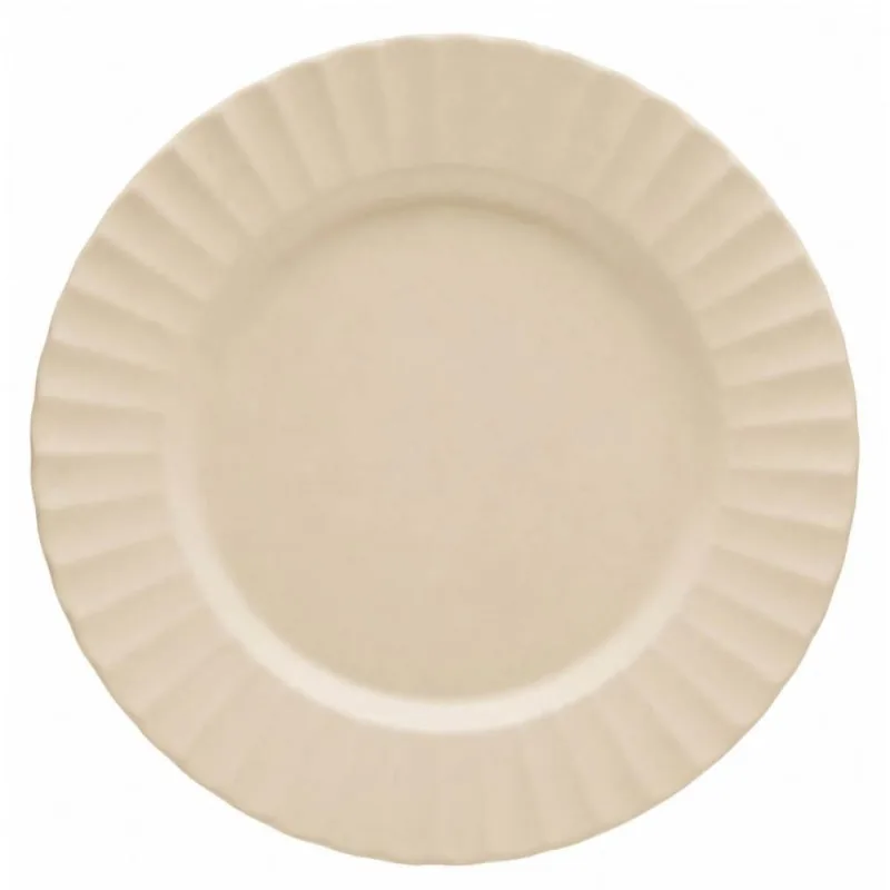 Prato para Sobremesa 20cm Gerbera Bege Melamina Mesa Posta Cozinha Servir - LYOR