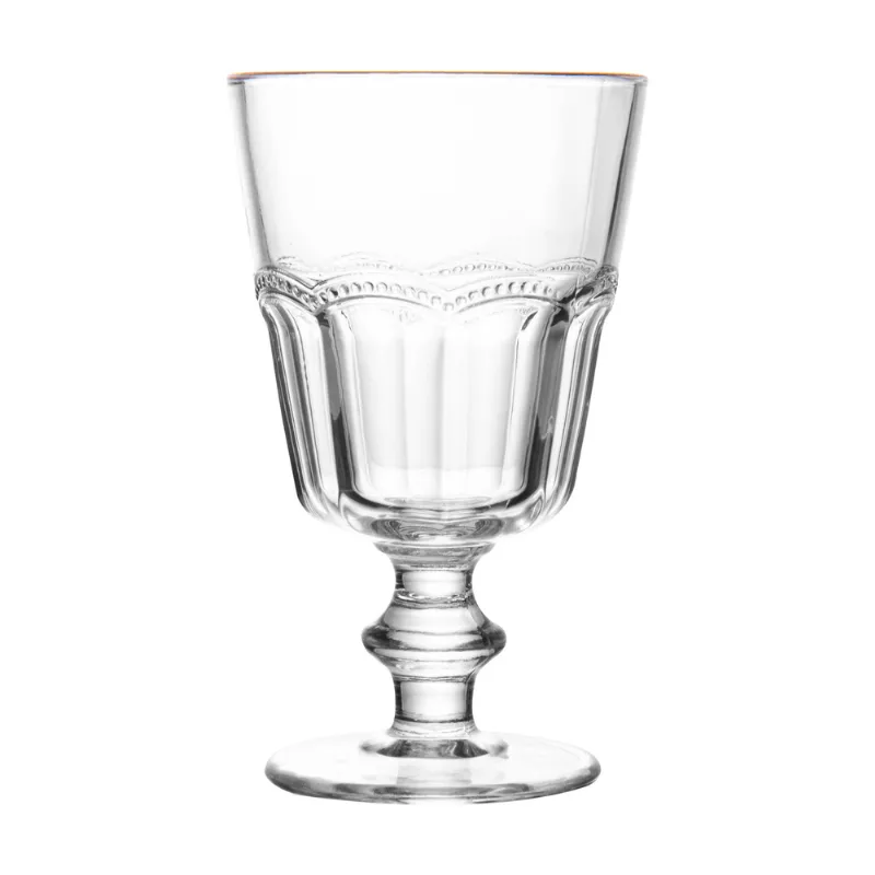 Taça para Água de Vidro Belle Époque com Fio de Ouro Incolor Lyor - LYOR