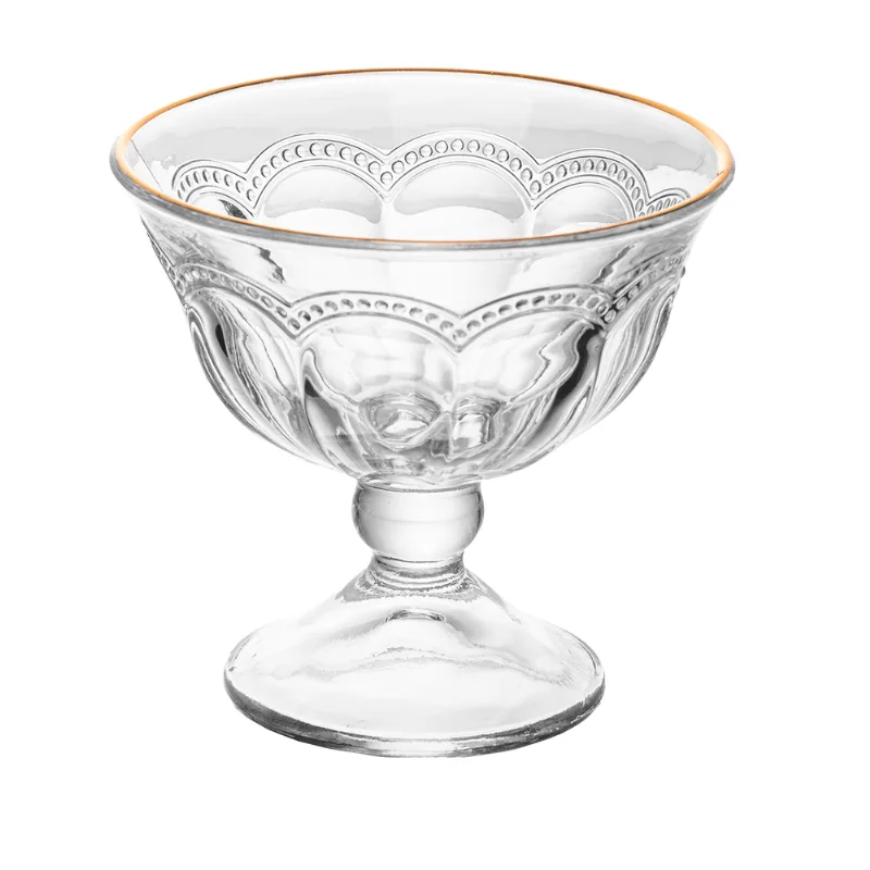 Taça para Sobremesa Belle Époque com Fio de Ouro Incolor 180ml Lyor - LYOR