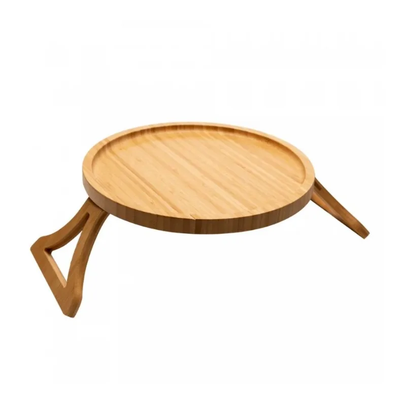 Bandeja Redonda Dobrável Lyor Para Sofá Bambu 25cm 221164 (MP) - LYOR