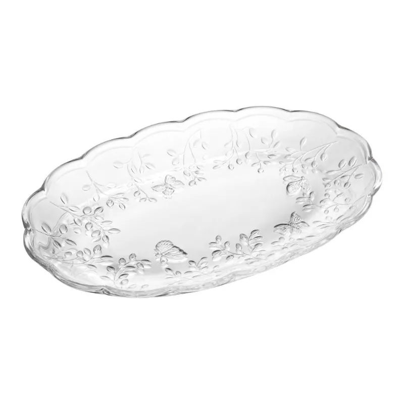Travessa Retangular em Vidro New Butterfly 31Cm Lyor - Transparente - LYOR