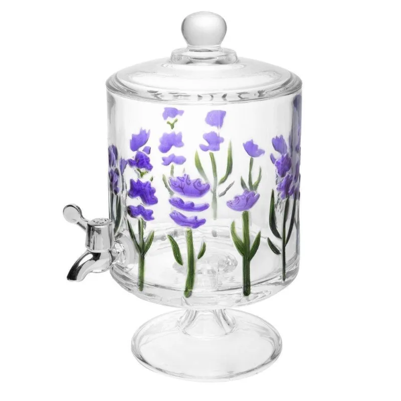 Suqueira Redonda 4,5l Lavanda Hand Painting Cristal Lyor - LYOR