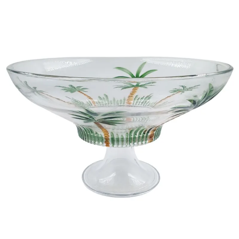 Centro de Mesa Palm Hand C/ Pé 32x20cm em Vidro Lyor