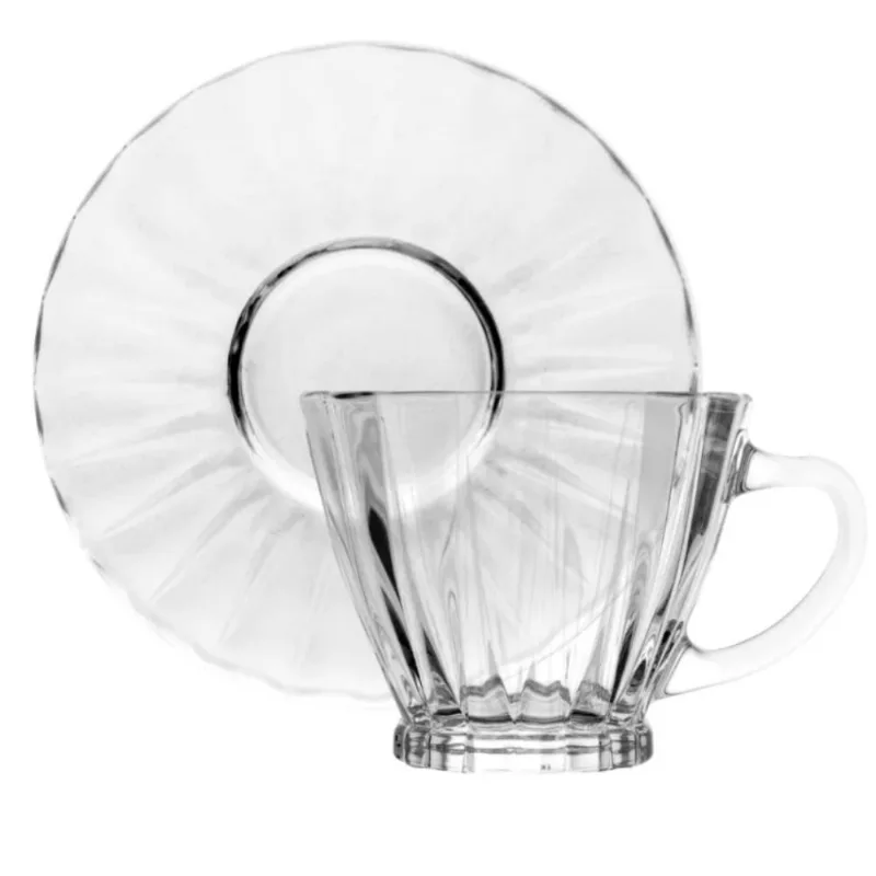 Xícara de Café com Pires Radial Lyor 70Ml - Vidro - LYOR
