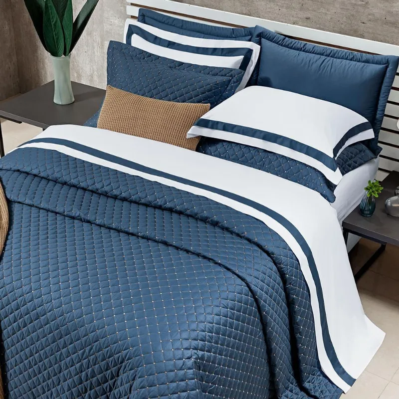 Cobre Leito King Laisa Bordado 400 Fios 100% Algodão Egípcio