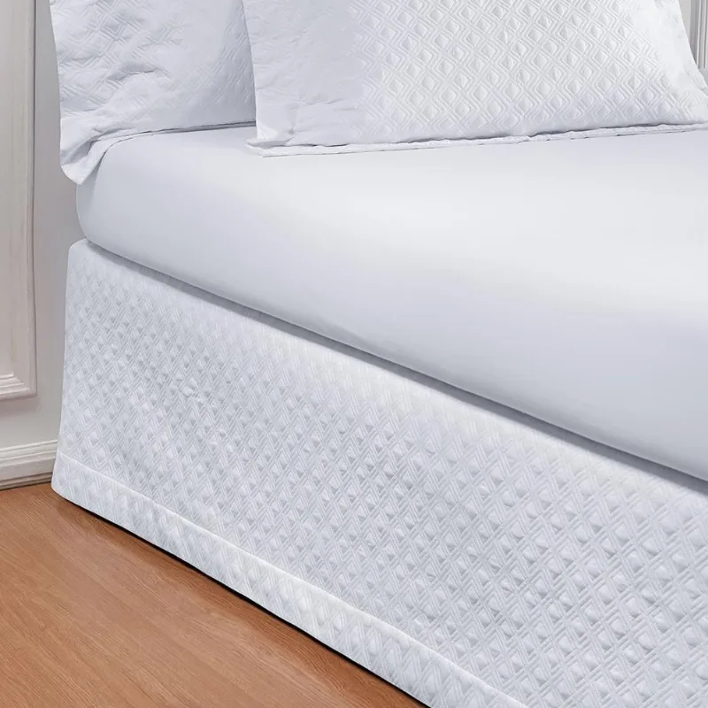 Saia Para Cama Box Casal Matelassado Glass 200 Fios Branco