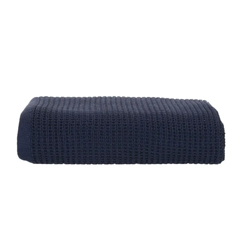 Peseira Cama Tricot Decorativa Arya 2,20x0,70 - Azul
