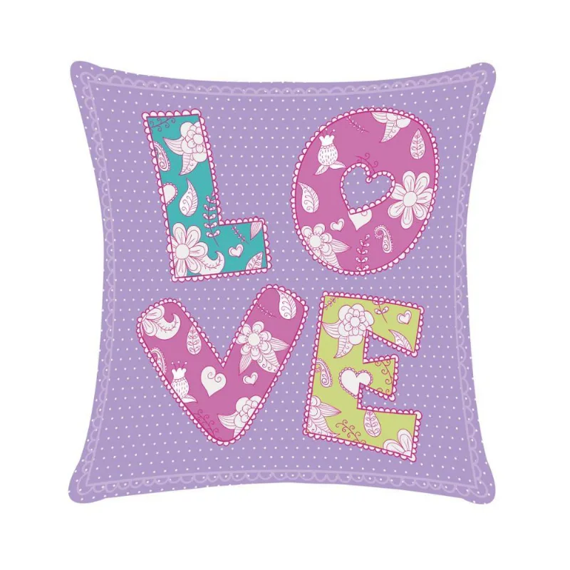 Capa + Almofada Decorativa Fantasy 48cm X 48cm Love