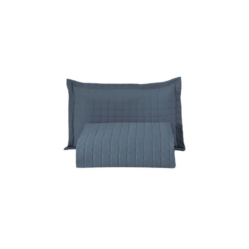 Kit Cobre Leito Matelado Copacabana 2 Peças Solteiro 100% Poliéster Percal 300 Fios - Azul