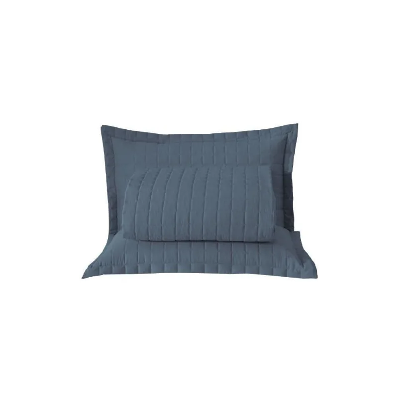 Kit Cobre Leito Matelado Copacabana 3 Peças Casal 100% Poliéster Percal 300 Fios Cor:azul